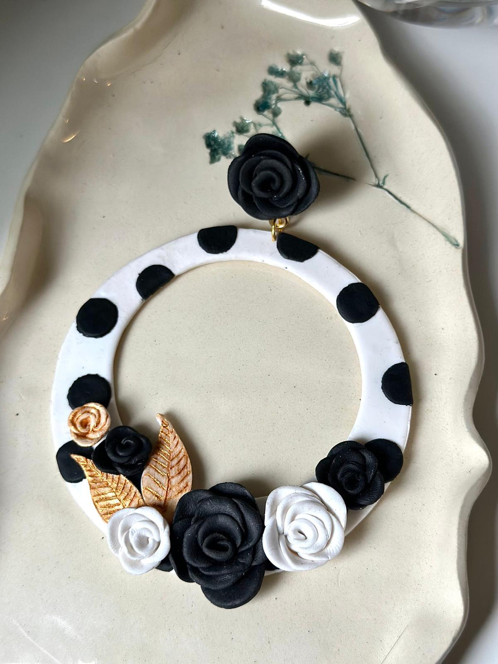 Pendientes "Mantón y flores"