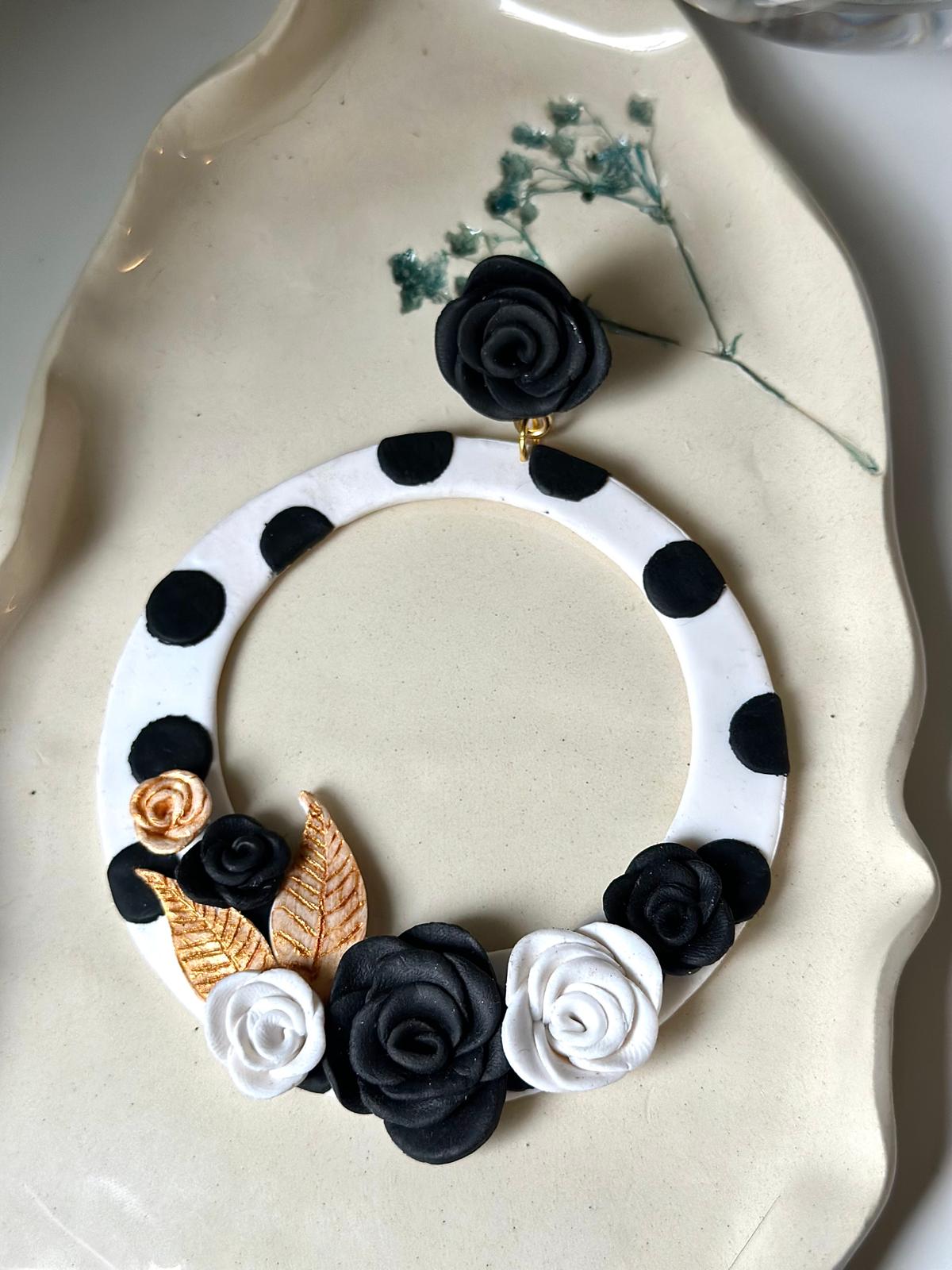 Pendientes "Mantón y flores"