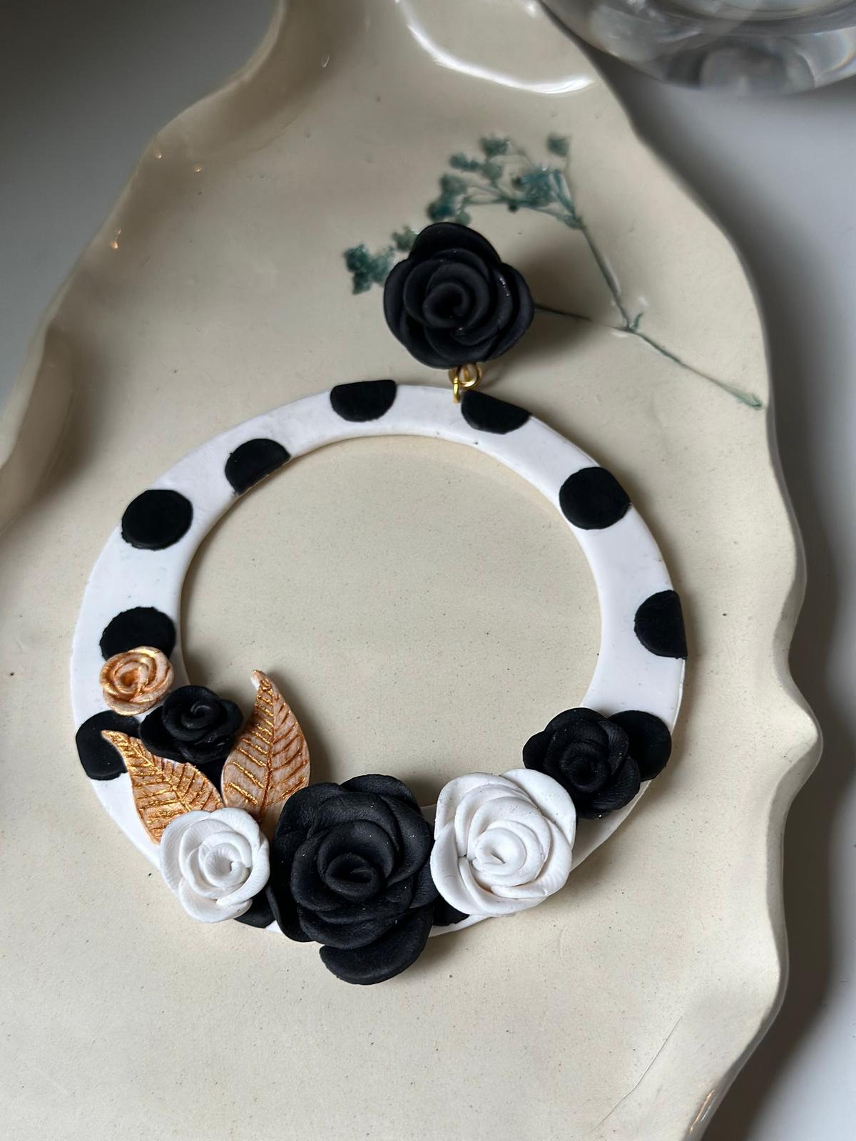 Pendientes "Mantón y flores"